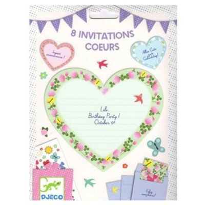 8 invitations Coeurs