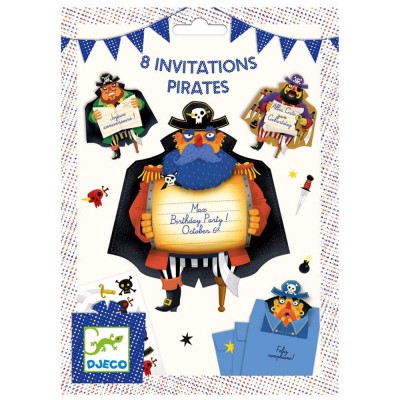 8 invitations Pirates