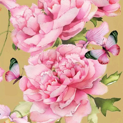 20 serviettes Peonies and...