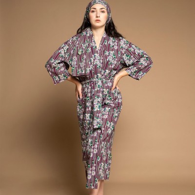 Kimono long Biba Flower fig