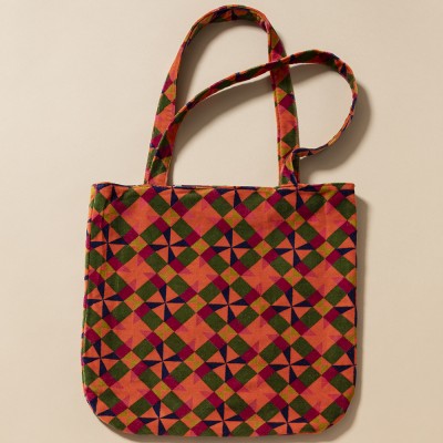 Tote bag velours Mosaïk orange