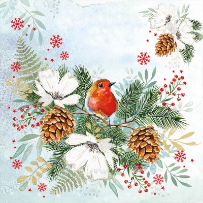 20 serviettes Winter Birdy