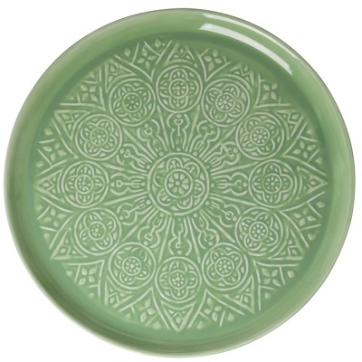 Plateau émaillé XL vert RICE
