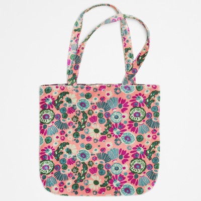 Tote velours Molly coral