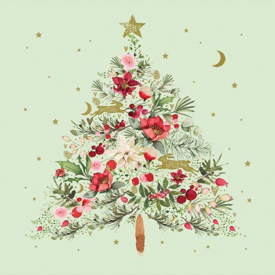 20 serviettes Joli Noël (vert)