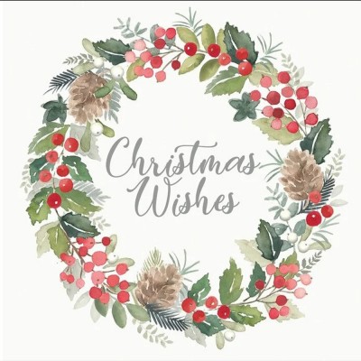 20 serviettes Christmas Wishes