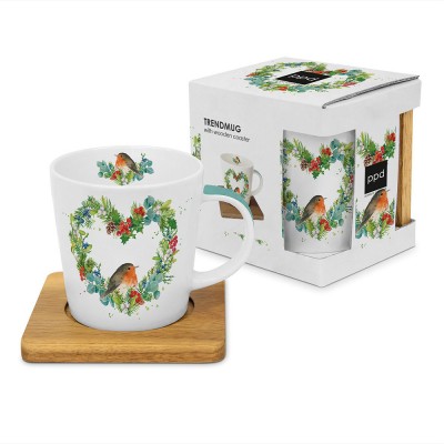 Mug et sous-mug Robin Heart