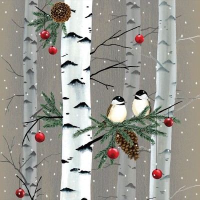 20 serviettes Birch and Birds