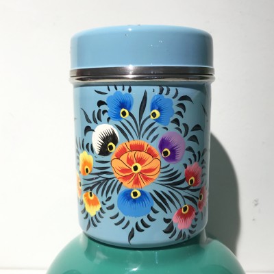 Boîte à thé Folk bleu ciel MM