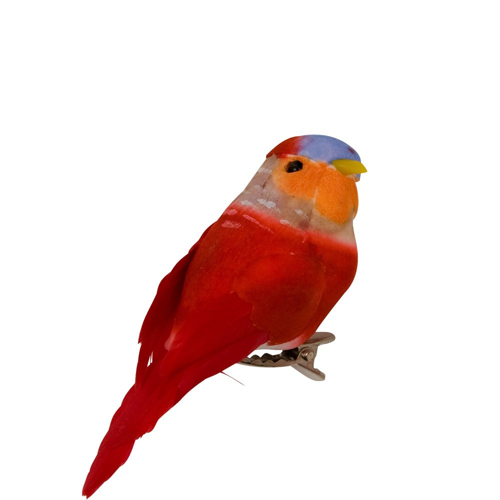 Oiseau sur pince Rice rouge